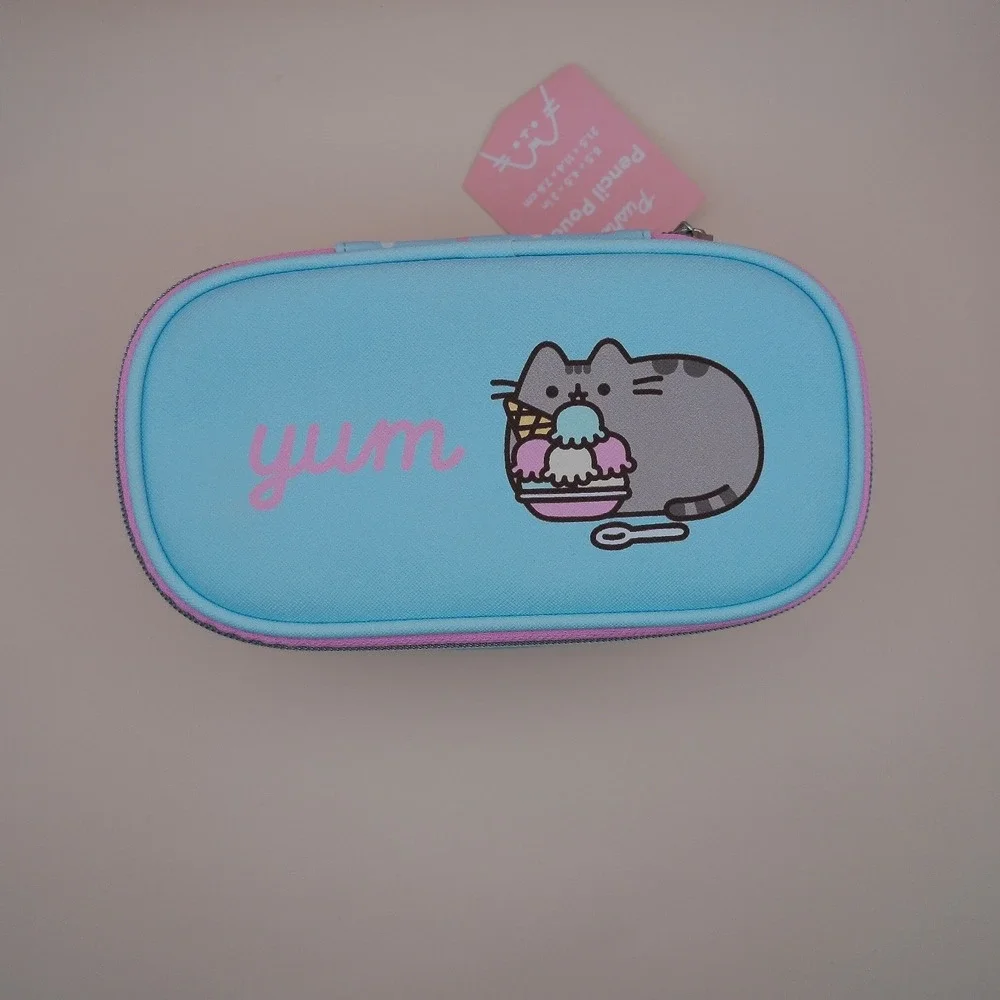 Pusheen Corp Blue Polka Dot Dessert Yum Cat Pencil Pouch Case PN088 Kawaii NWT